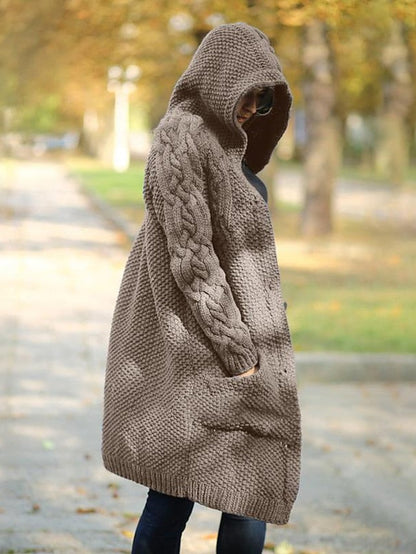 LM | Cardigan with hood in chunky knit