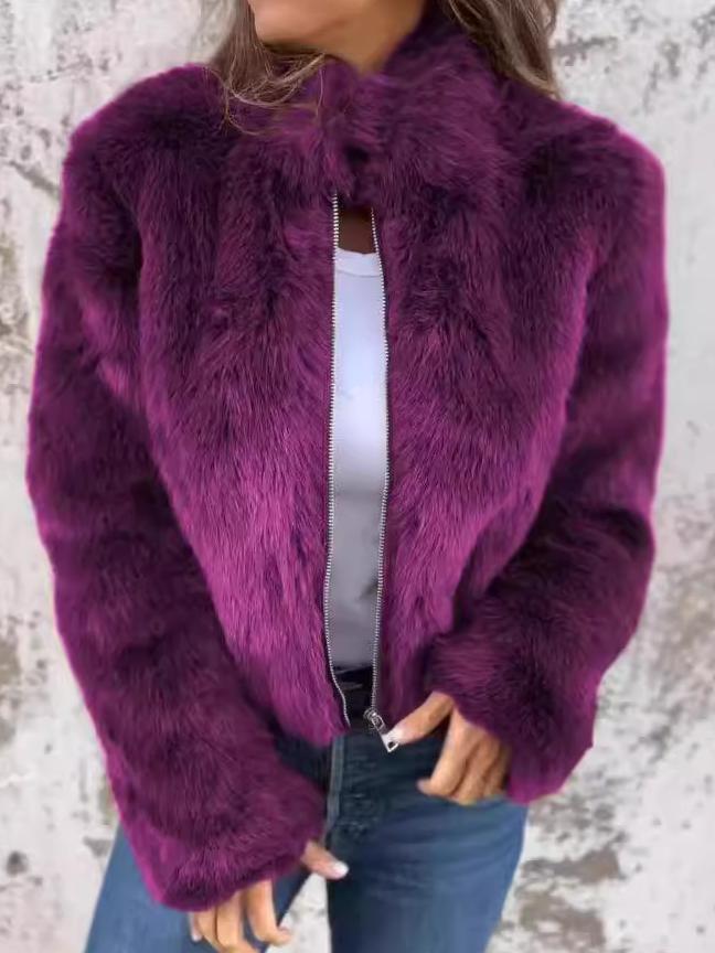 LM | elegant fur coat with zipper
