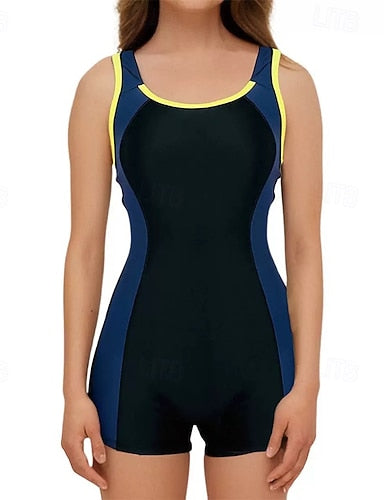 Rash Guard Bathing Suit Swimsuits Color-blocking Uv Protection Elastic Sleeveless Swimwear Surfing Beach Vacation Summer