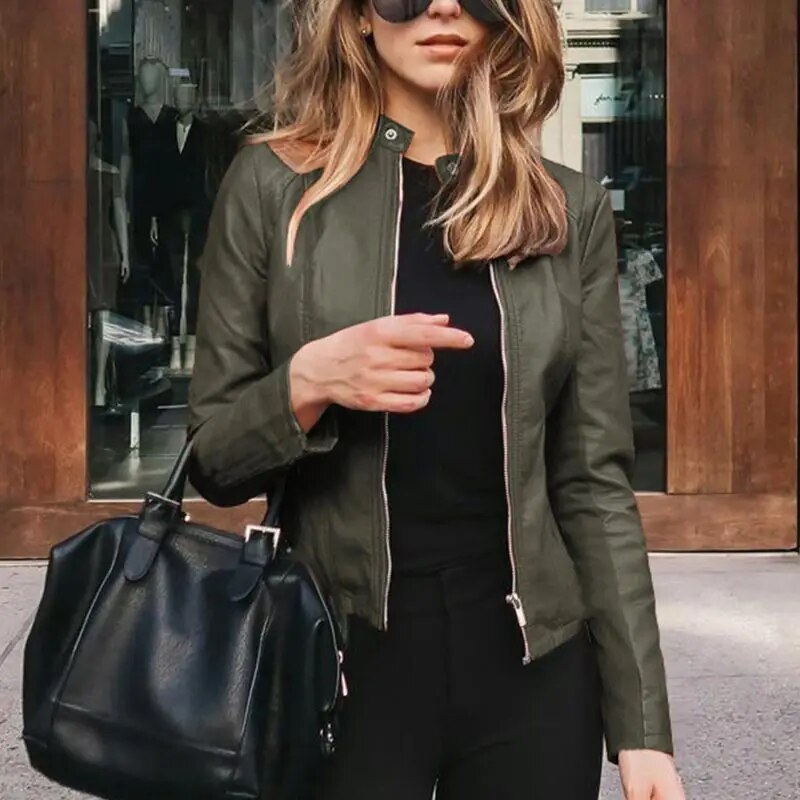 LM | Classic leather jacket for women