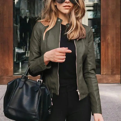 LM | Classic leather jacket for women