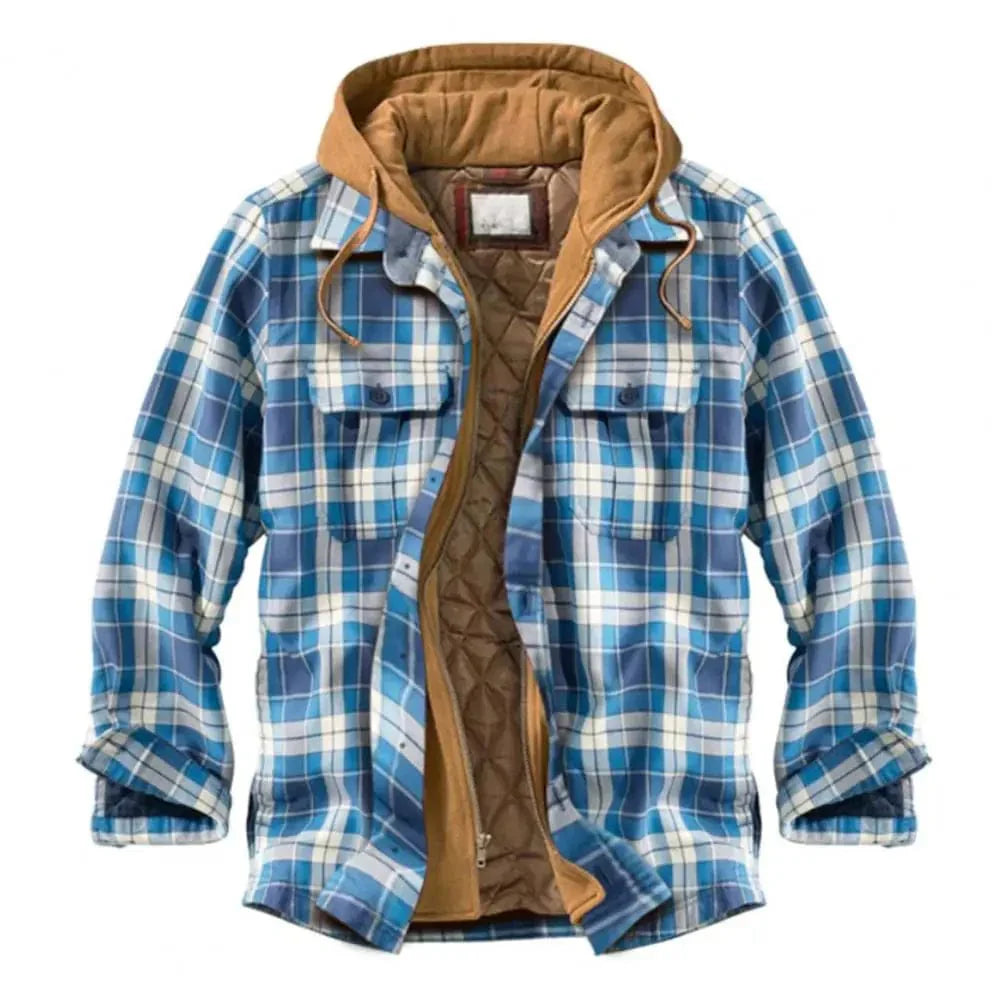 LM | Hooded shirt jacket in cotton flannel