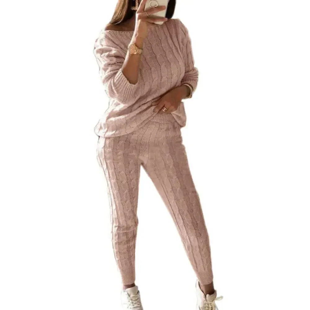 LM | MW -Women's 2-piece long knit suit with thick sweater