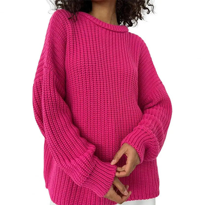 LM | Cozy knitted sweater with a round neckline