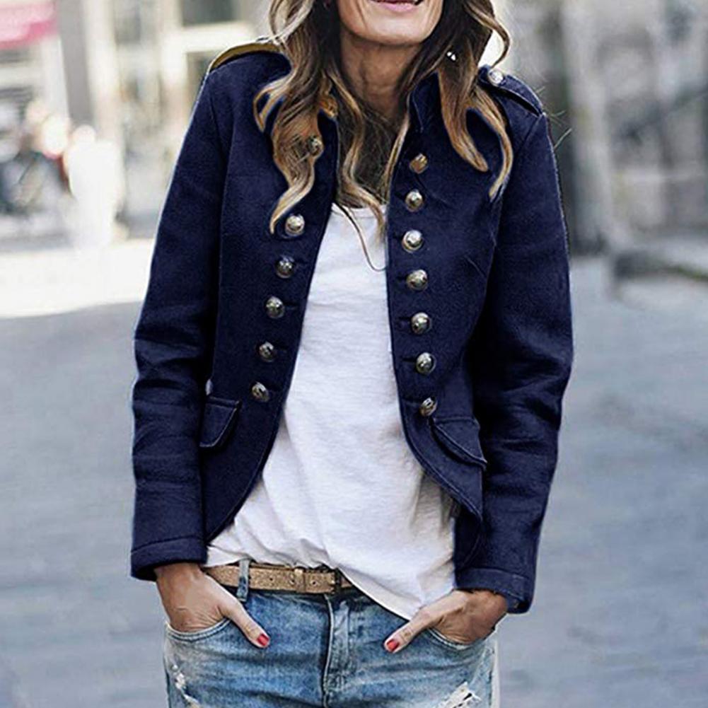 LM | Ladies stand-up collar blazer