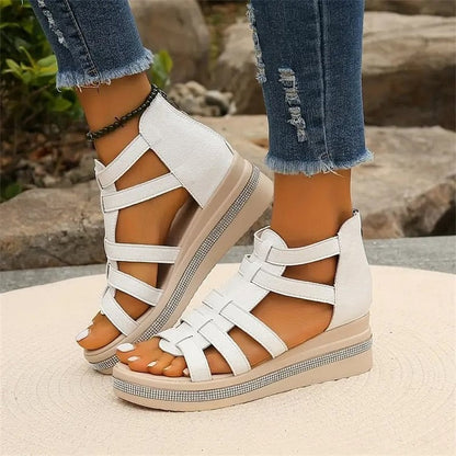 LM | Wedge sandals with rhinestones