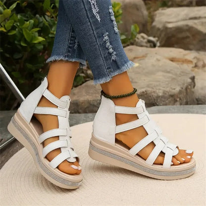 LM | Wedge sandals with rhinestones