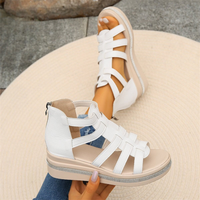 LM | Wedge sandals with rhinestones