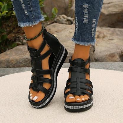 LM | Wedge sandals with rhinestones