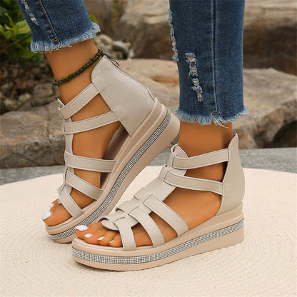 LM | Wedge sandals with rhinestones