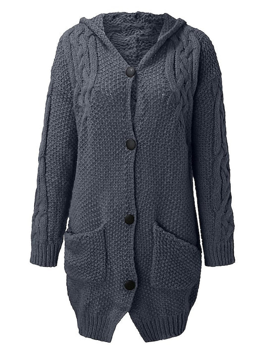 LM | Cardigan with hood in chunky knit