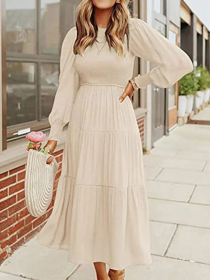 LM | Long-sleeved midi dress with tuxedos