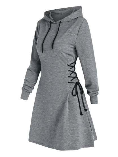 LM | Casual-chic hooded midi dress