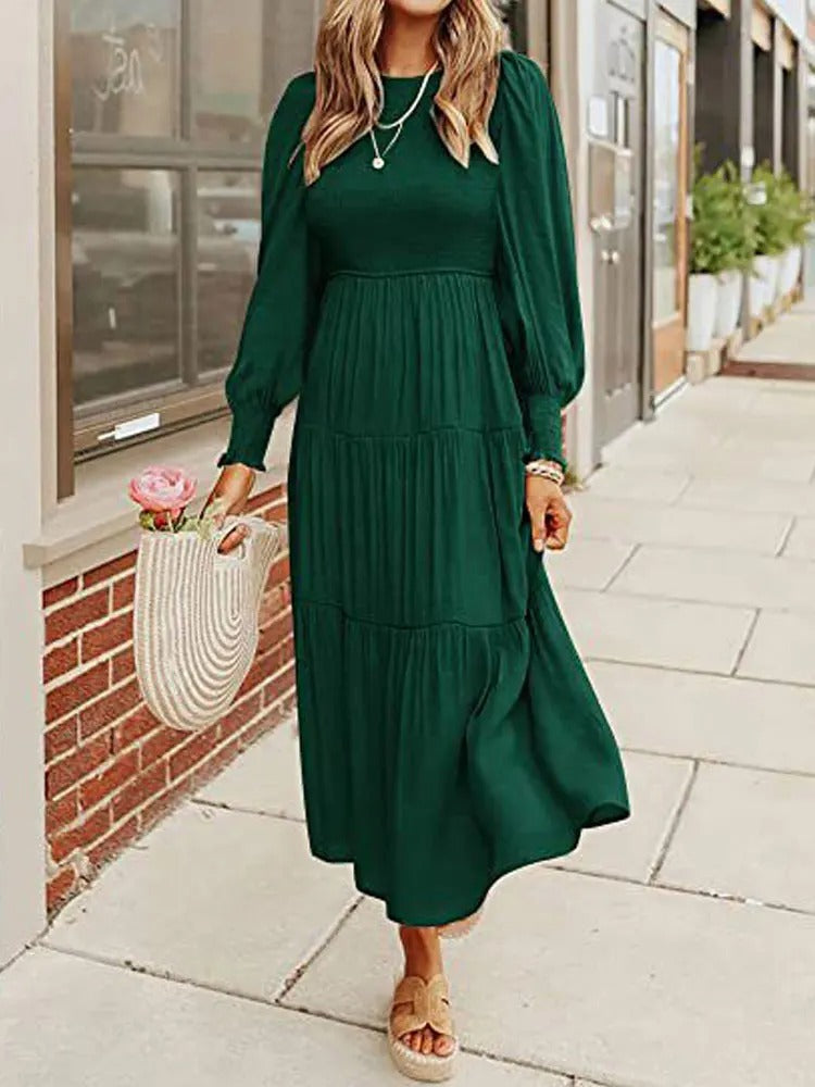 LM | Long-sleeved midi dress with tuxedos