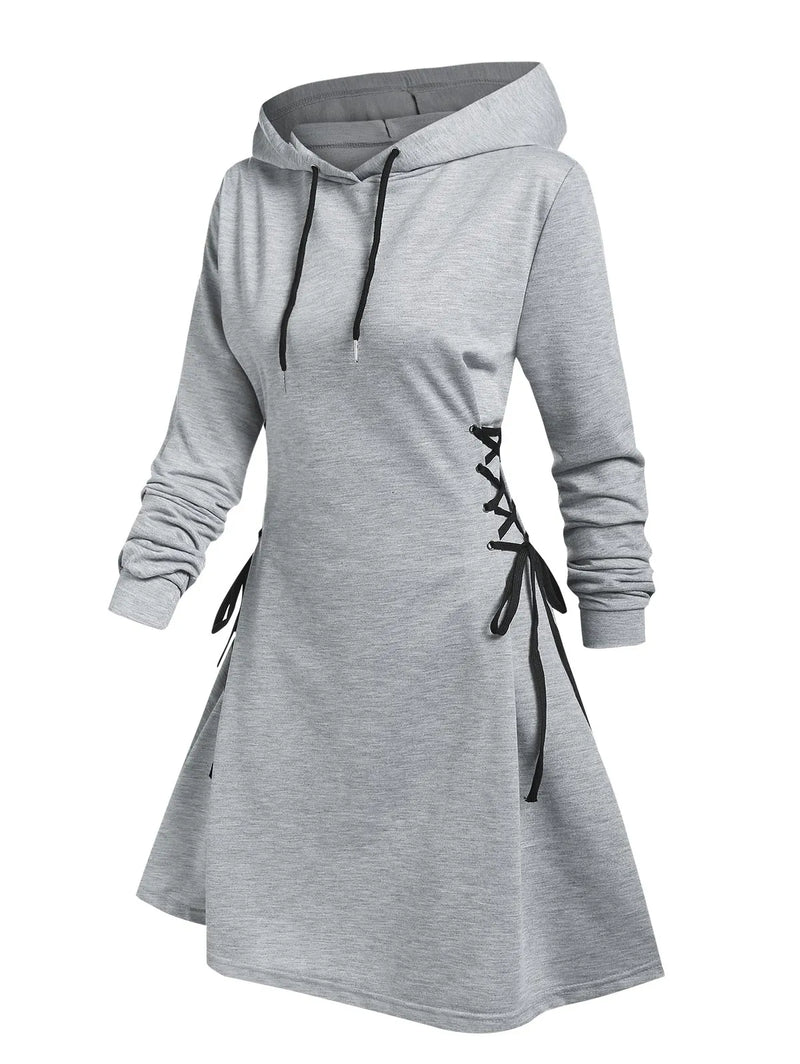 LM | Casual-chic hooded midi dress