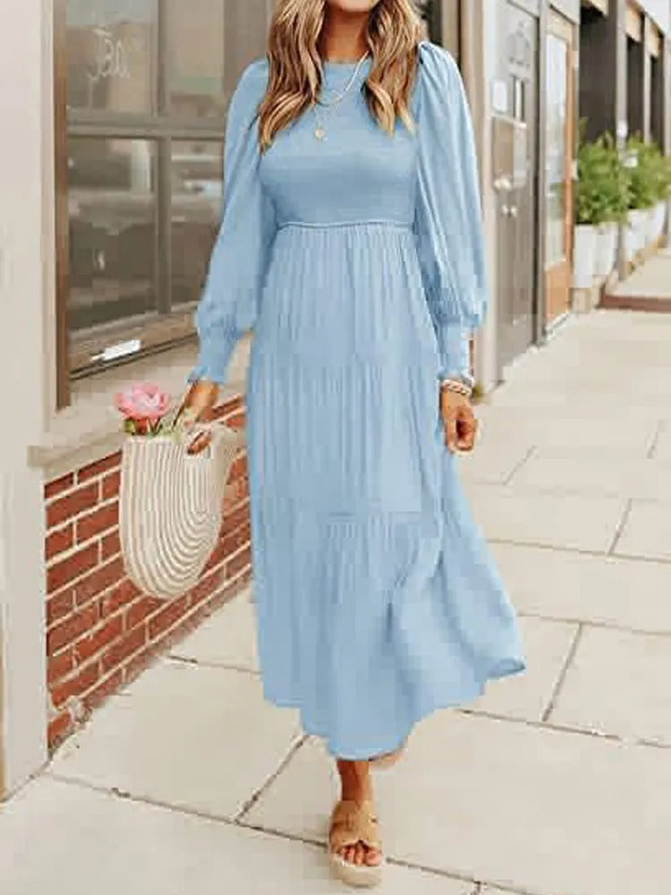 LM | Long-sleeved midi dress with tuxedos
