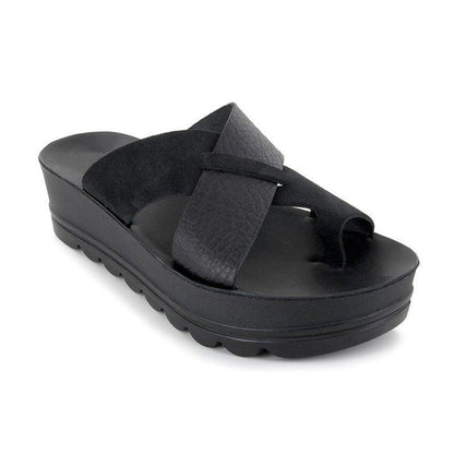 LM | Stylish platform sandals with crossed straps