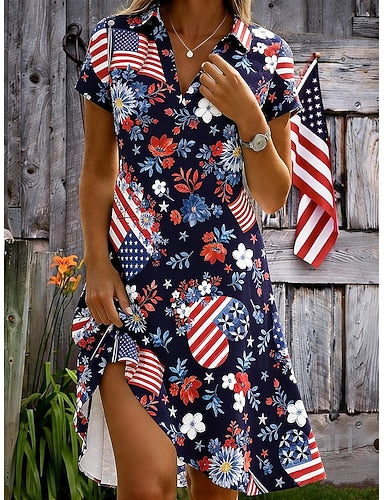 American Independence Day Swimwear Tankini 2 Piece High Waist Swimsuit Backless Vacation Beach Wear Geometric U Neck Sleeveless Bathing Suits