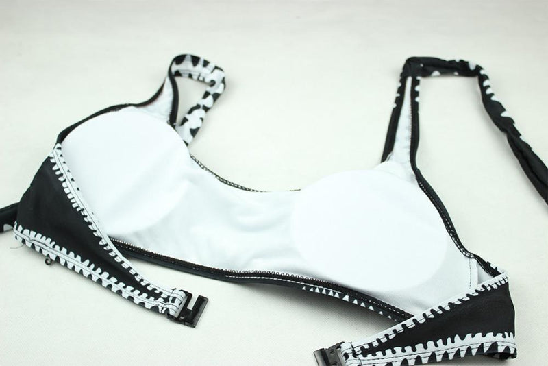 Delia® | Black and White Bandeau Bikini